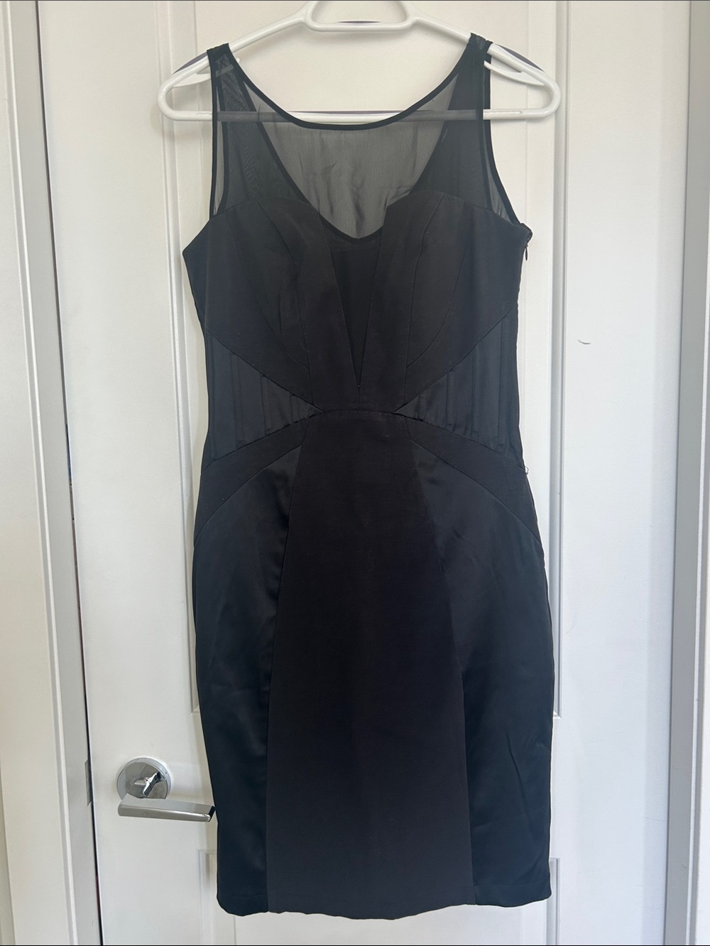 Black Sheer-Panel Cocktail Dress